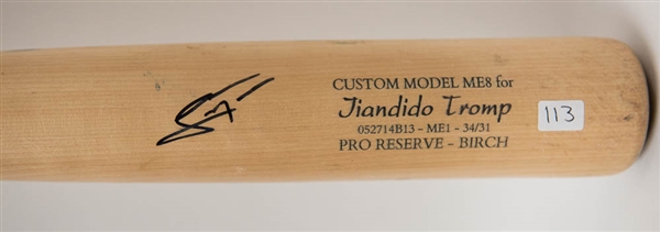 Jiandido Tromp Signed Game Used Phillies Bat