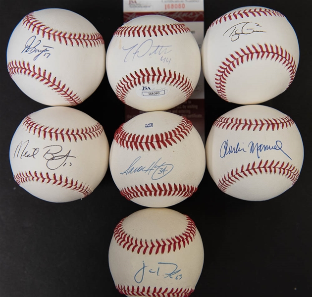 Lot Of 7 Phillies Signed Baseballs w. Charlie Manuel