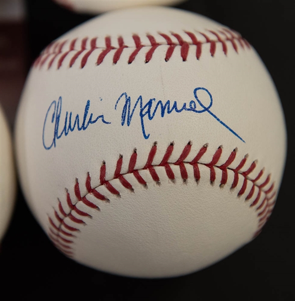 Lot Of 7 Phillies Signed Baseballs w. Charlie Manuel