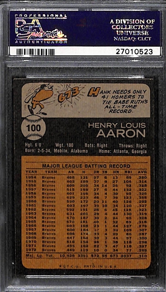 1973 Topps #100 Hank Aaron PSA 9