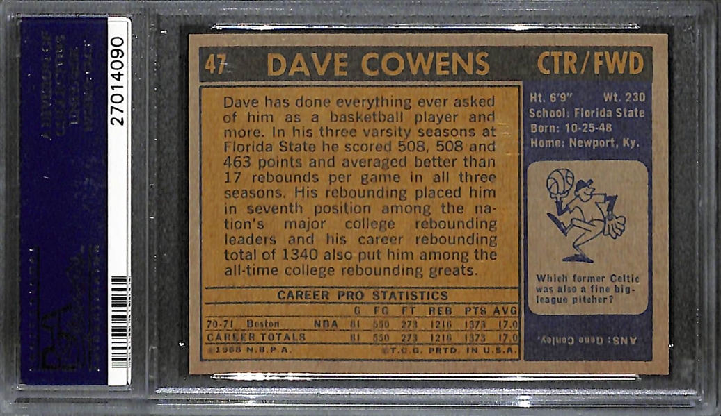 1971 Topps #47 Dave Cowens Rookie PSA 9