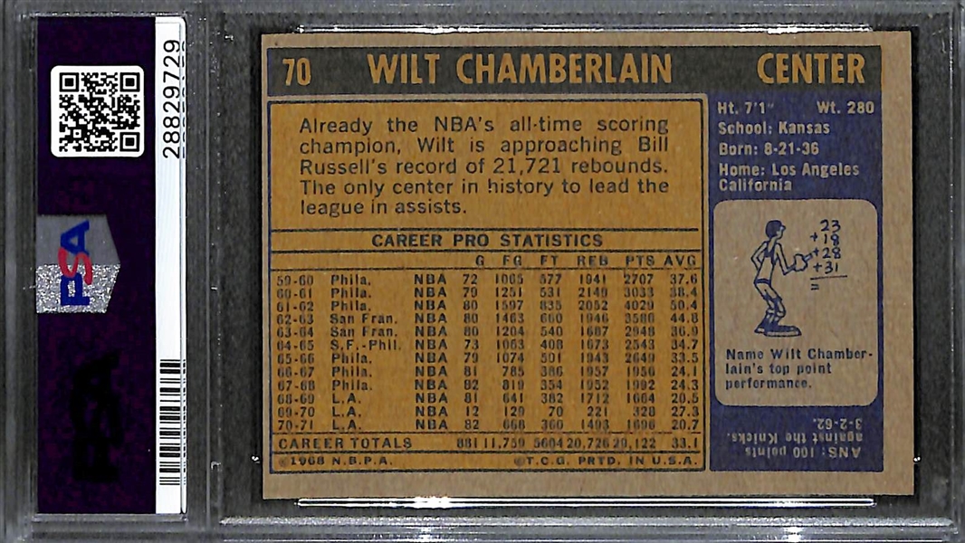 1971 Topps #70 Wilt Chamberlain PSA 8