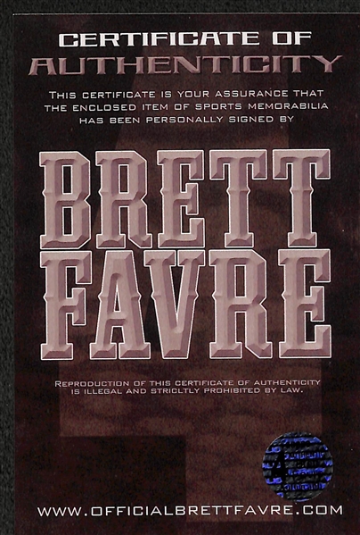 Brett Favre Signed Madden Game COA