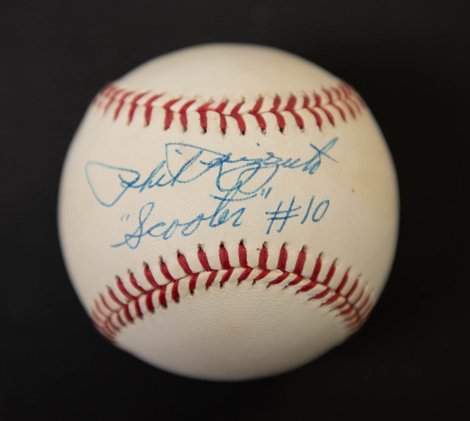Phil Rizzuto Signed Baseball with Scooter #10 Inscription