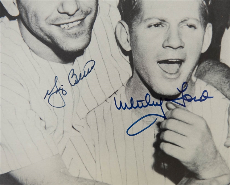 Yogi Berra & Whitey Ford Signed and Framed Photo