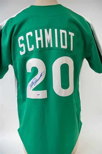 Mike Schmidt Signed Mitchell & Ness Game Model St Patricks Day Jersey - PSA