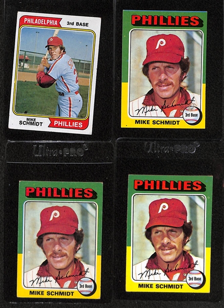 Lot of Over 50 Mike Schmidt Cards w. Rookie Card (17 Cards from 1973 to 1980)
