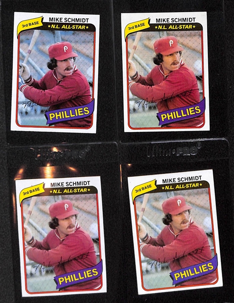 Lot of Over 50 Mike Schmidt Cards w. Rookie Card (17 Cards from 1973 to 1980)