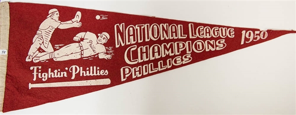 1950 Phillies Fightin' Phillies NL Champions Pennant