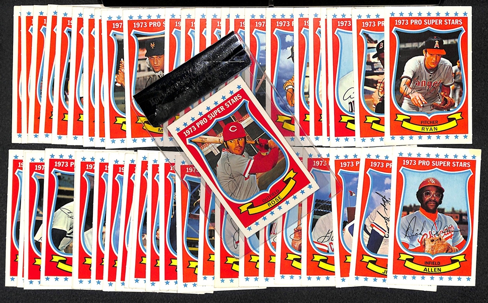 1973 Kelloggs Baseball Near Complete Set - 49 of 54 Cards w. Pete Rose BVG 8.5