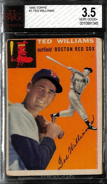 1954 Topps Baseball Ted Williams #1 - BVG 3.5