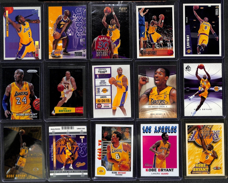 Lot of (50) Kobe Bryant Card w. Rookies & Inserts