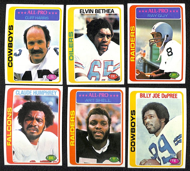 Lot of 1200 + 1977-1980 Topps Football Cards w. Semistars