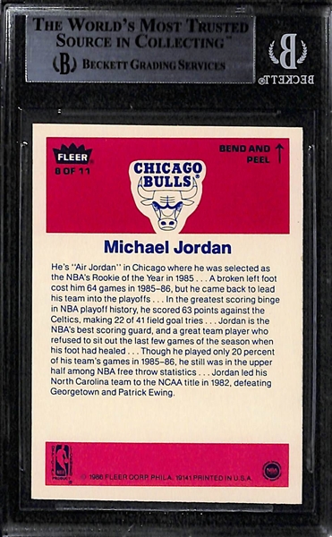 1986-87 Fleer Michael Jordan Rookie Sticker (#8) - BVG 8.5