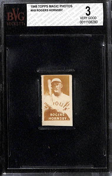 RARE 1948 Topps Magic Hocus Focus Rogers Hornsby (HOF) Card - BVG 3 - The First Trading Card Product From Topps!