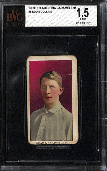 1909 E95 Philadelphia Caramel Eddie Collins Card - BVG 1.5