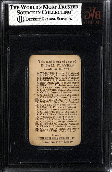 1909 E95 Philadelphia Caramel Eddie Collins Card - BVG 1.5