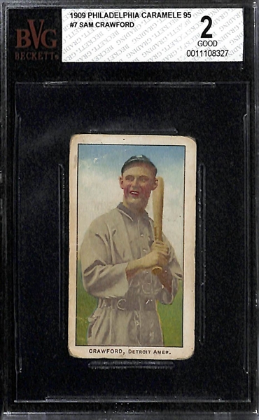 1909 E95 Philadelphia Caramel Sam Crawford Card- BVG 2