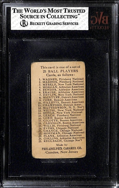1909 E95 Philadelphia Caramel Sam Crawford Card- BVG 2
