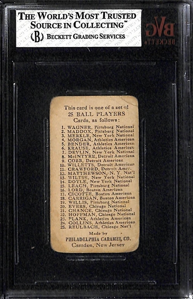 1909 E95 Philadelphia Caramel Eddie Cicotte Card - BVG 2