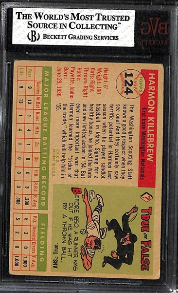 1955 Topps #124 Harmon Killebrew Rookie Card - BVG 3