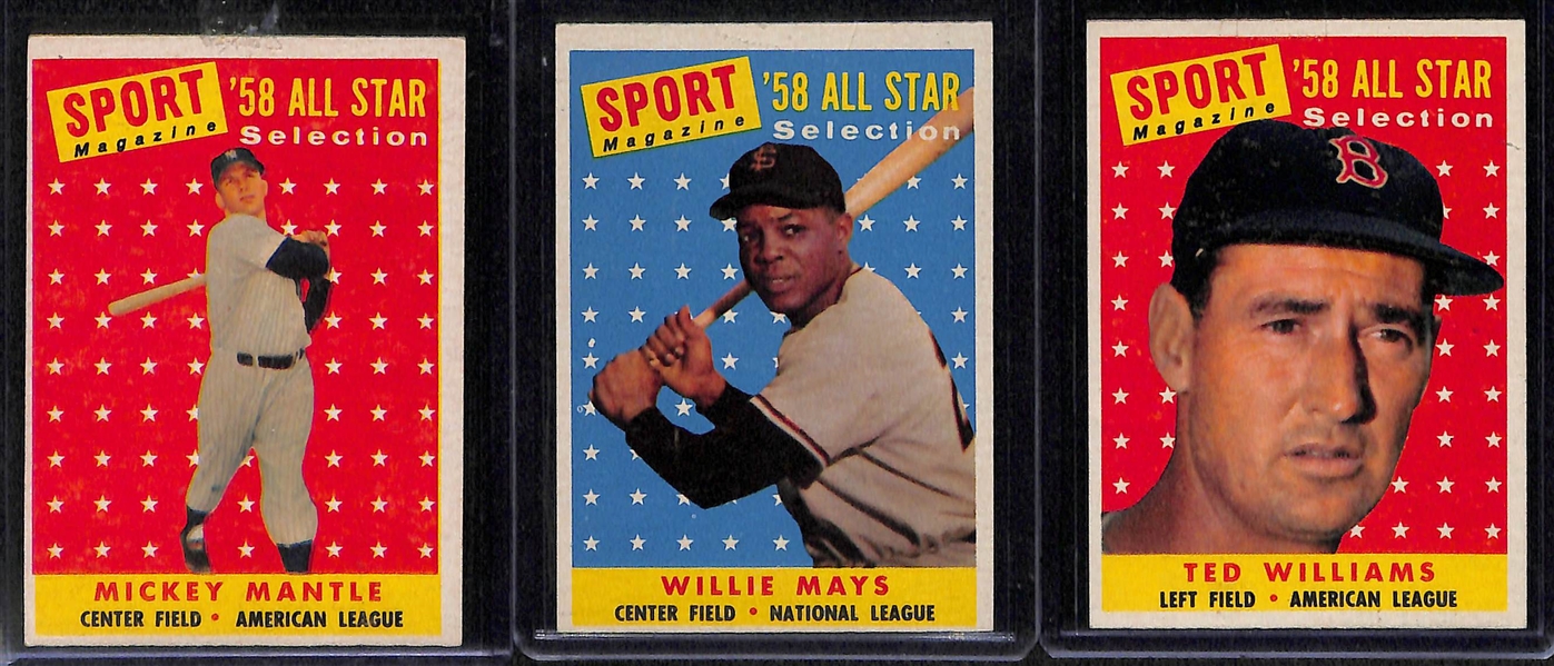 1958 Topps Baseball Complete Set (Mostly VG-EX+ Condition) – All 494 Cards in the Set! 