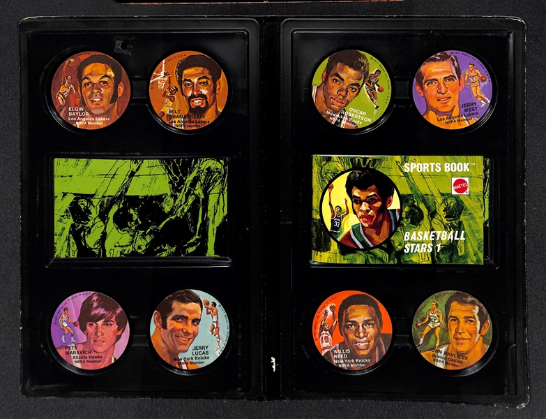 1971 Mattel Basketball Disk Set - Complete In Folder