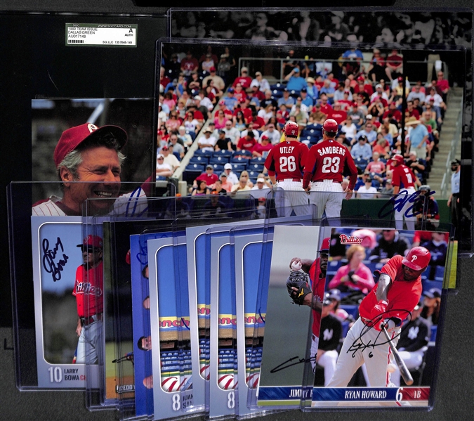 Lot Of 14 Phillies Signed Photos w. Ryan Howard & Jimmy Rollins