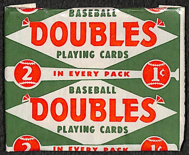 1951 Topps Red Backs Opened Pack of 2 Cards - Includes Wrapper Plus 2 Pack Fresh Cards