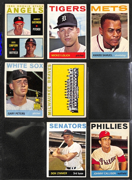 1964 Topps Partial Set - 303 of 587 Cards w. Mays & Koufax