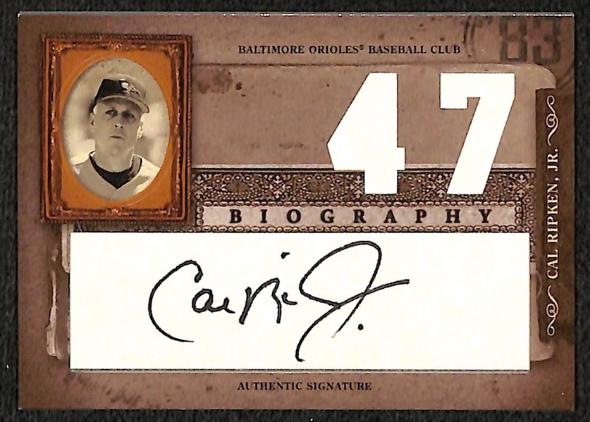 2005 Playoff Cal Ripken Jr Biography Autograph Card