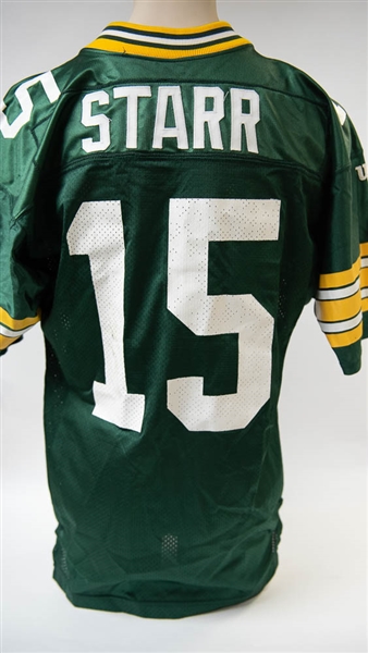 Bart Starr Signed Packers Style Jersey (Faded Signature)