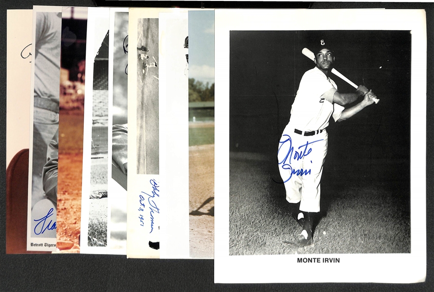 Lot Of 9 Baseball Signed Photos w. Monte Irvin