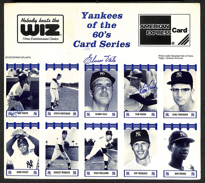 Lot Of 7 Signed 1991 Wiz Yankees Uncut Sheets w. Bobby Richardson
