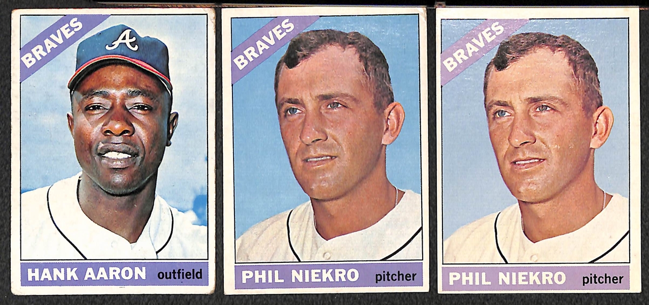 Lot Of 110 1966 Topps Baseball Cards w. Hank Aaron