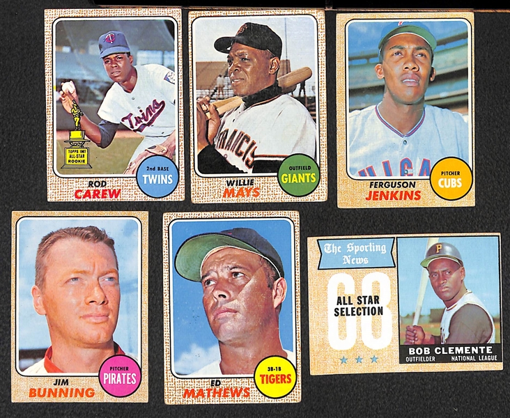 Lot Of 100 1968 Topps Baseball Cards w. Rod Carew