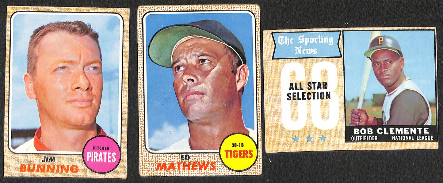 Lot Of 100 1968 Topps Baseball Cards w. Rod Carew