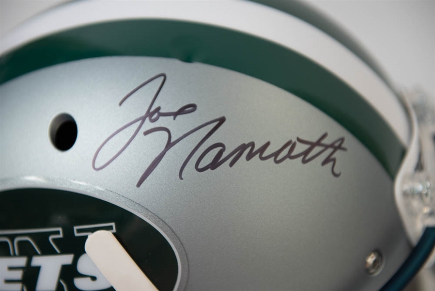 Joe Namath Signed Full Size Jets Replica Helmet - JSA