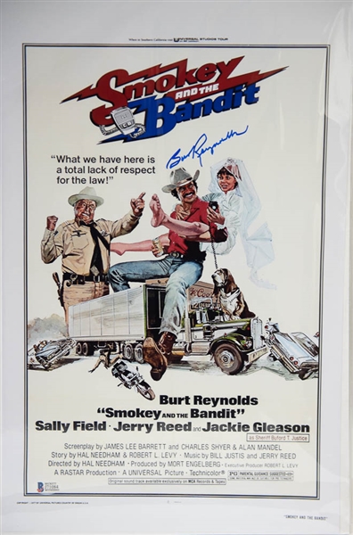 Lot of 2 - Burt Reynolds Signed Smokey and the Bandit Movie Posters - Beckett COA