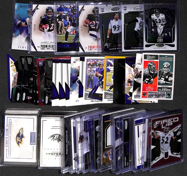 Lot Of 49 Ravens Relic & Insert Cards w. Joe Flacco