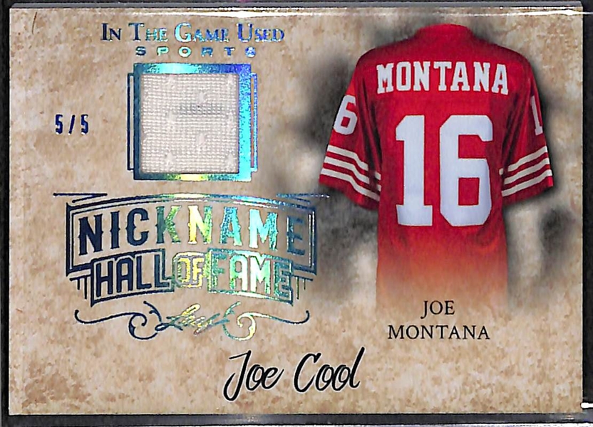 Lot Of 55 Assorted Mixed Sports Autograph/Relic/Insert Cards w. Joe Montana Jersey