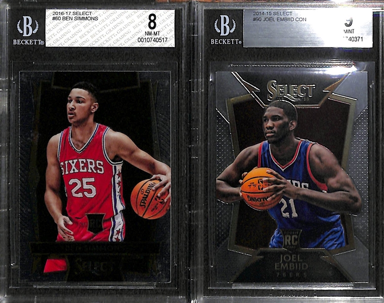 Lot Of 6 Basketball Graded Rookie Cards w. Embiid & Simmons