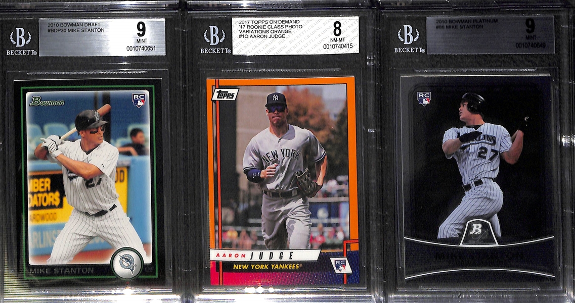Lot Of 5 Giancarlo Stanton & Aaron Judge Graded Rookie Cards