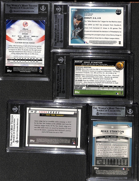 Lot Of 5 Giancarlo Stanton & Aaron Judge Graded Rookie Cards