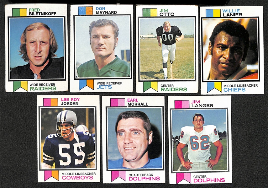 Lot Of 400+ 1973 Topps Football Cards w. Fred Biletnikoff