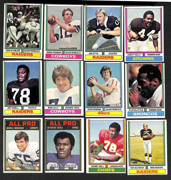 Lot Of 500 1974 Topps Football Cards w. Ken Stabler