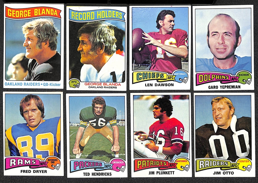 Lot Of 600+ 1975 Topps Football Cards w. George Blanda