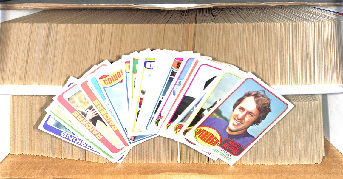 Lot Of Over 1000 1976-78 Topps Football Cards w. Fran Tarkenton