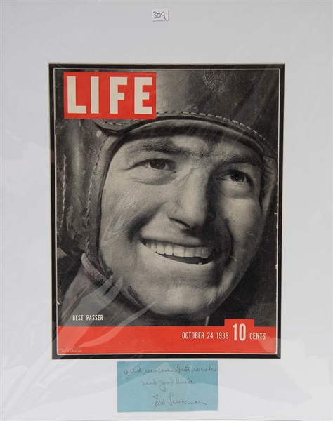 Sid Luckman 16x20 Matted Magazine Cover & Autograph