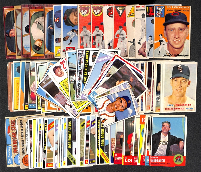Lot of 100+ Assorted 1950-58 Topps & Bowman Baseball Cards w. 1963 Stan Musial 